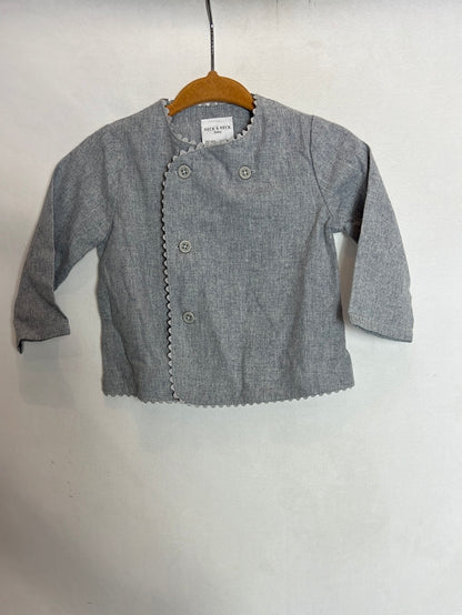 NECK&NECK. Camisa bebé gris textura. T 3-6 meses