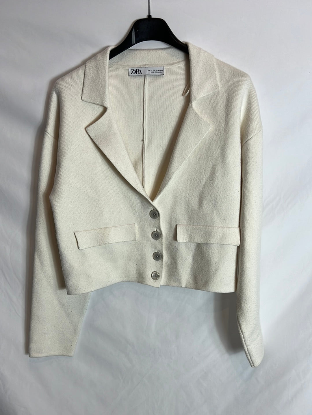 ZARA. Chaqueta beige punto T.xs(TARA)