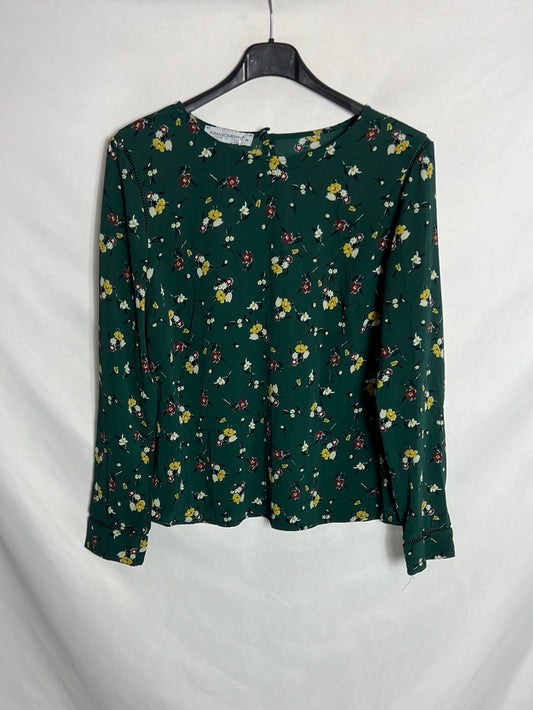 RINASCIMENTO. blusa verde flores. T M