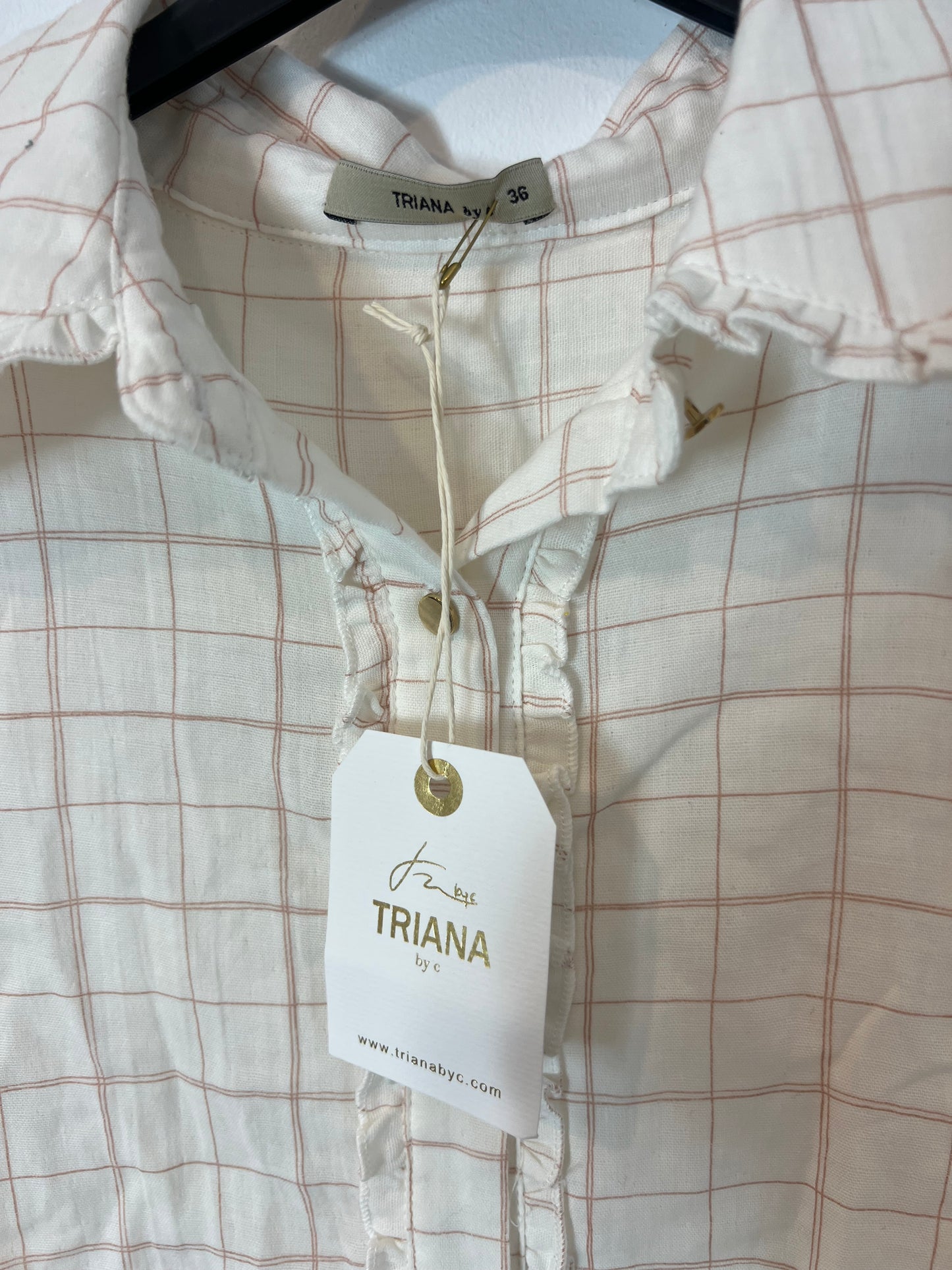 TRIANA BY C. blusa beige cuadros T.36