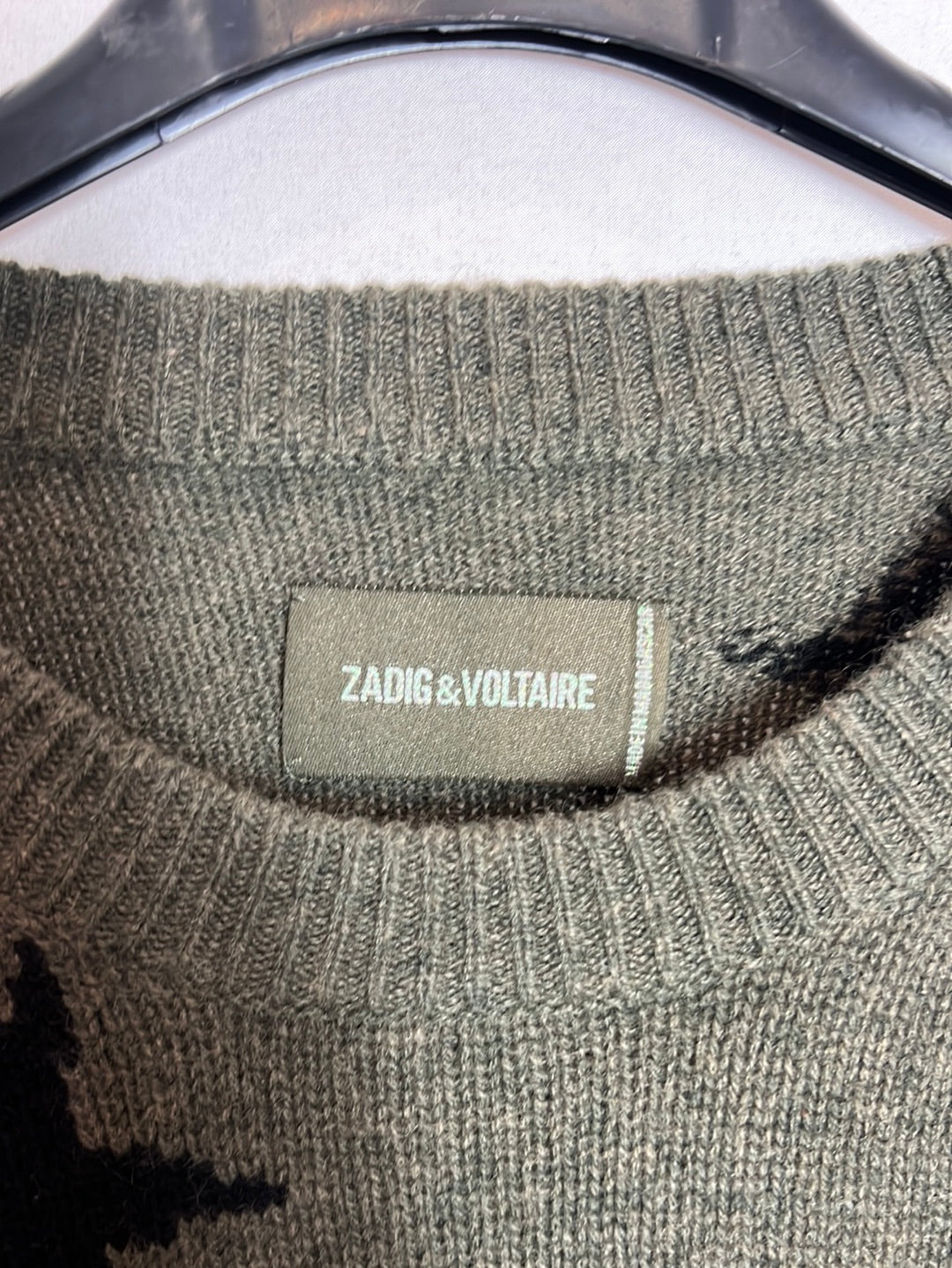 ZADIG&VOLTAIRE. Jersey cashmere verde estrellas. T XS