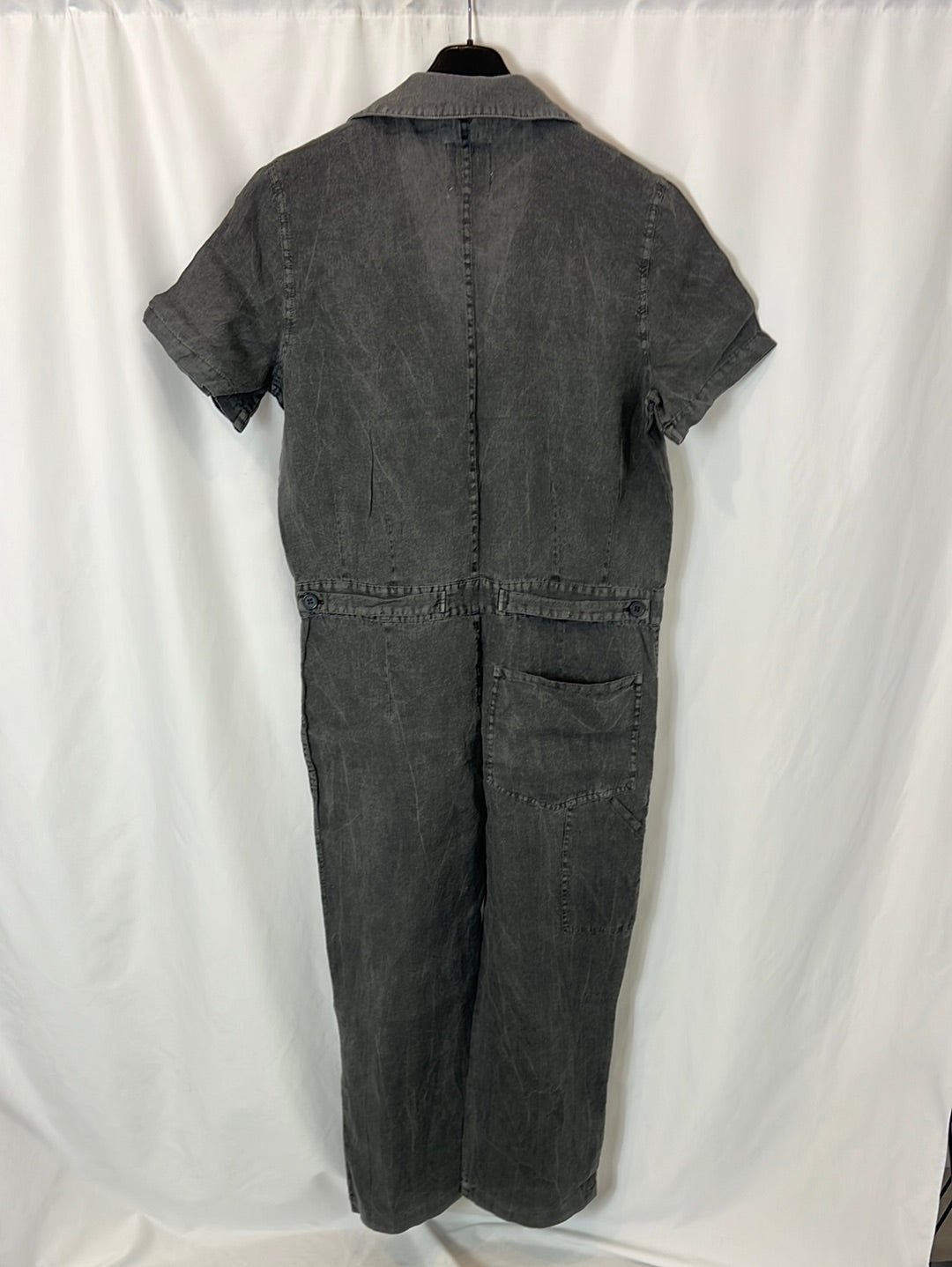 ZARA. Monos largo gris lino T.xs