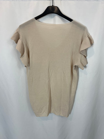 OTRAS. Top beige fluido punto . T M