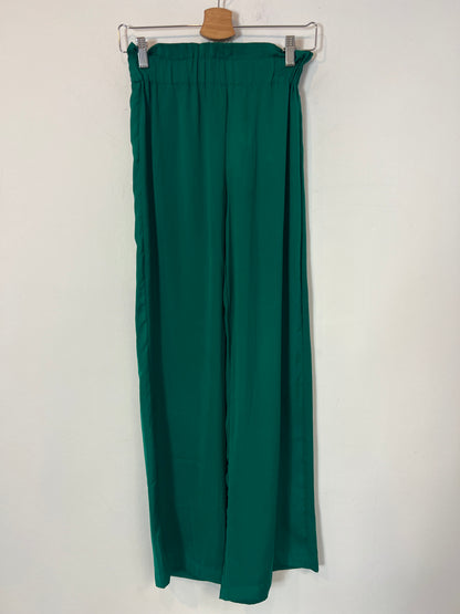 MANGO. Pantalón verde fluido  T.xs