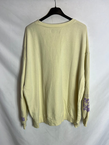 PULL&BEAR . Sudadera tono pastel dibujos. T XL