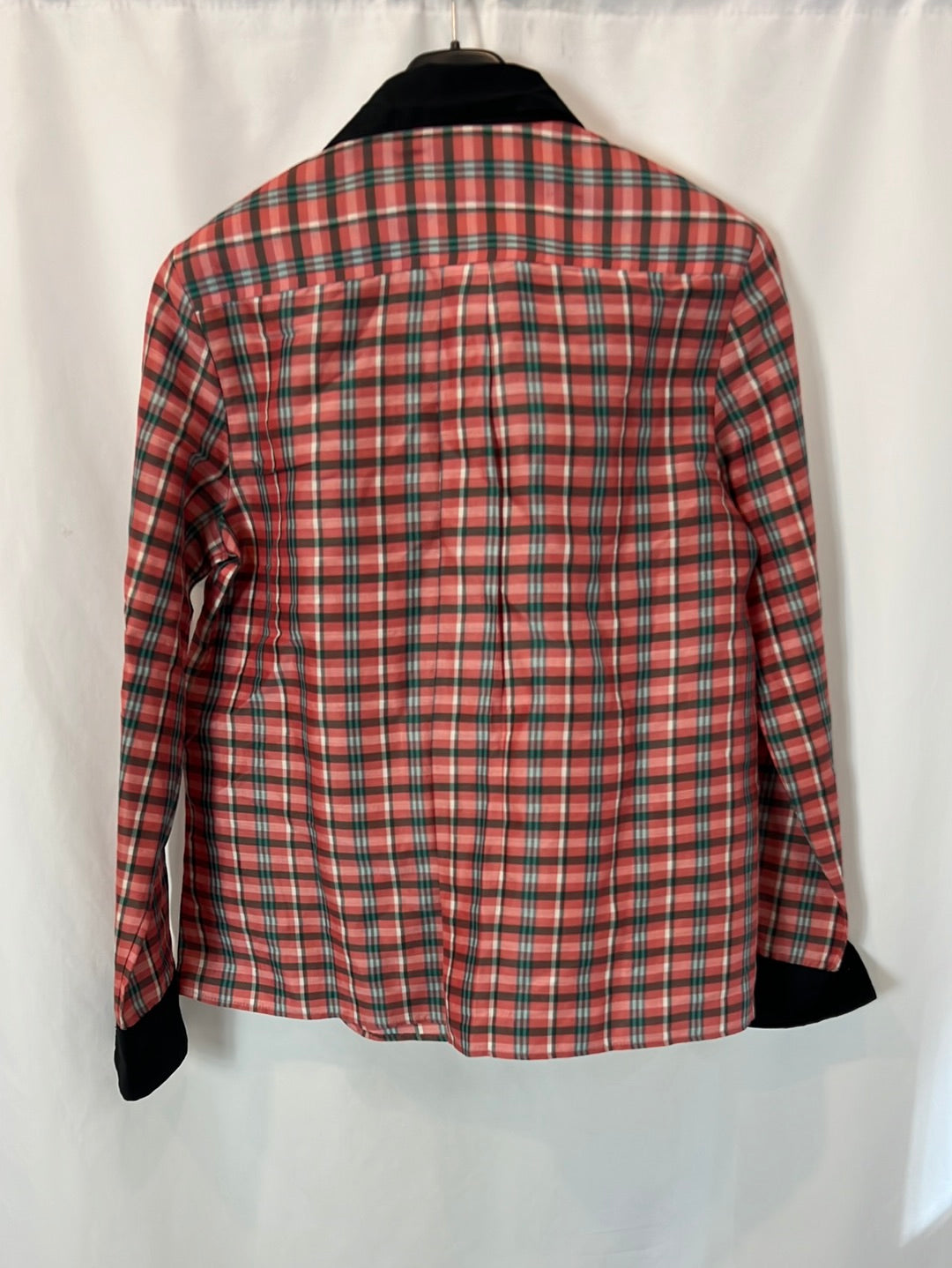 ISABEL MARANT. Blusa cuadros seda cremallera. T 36