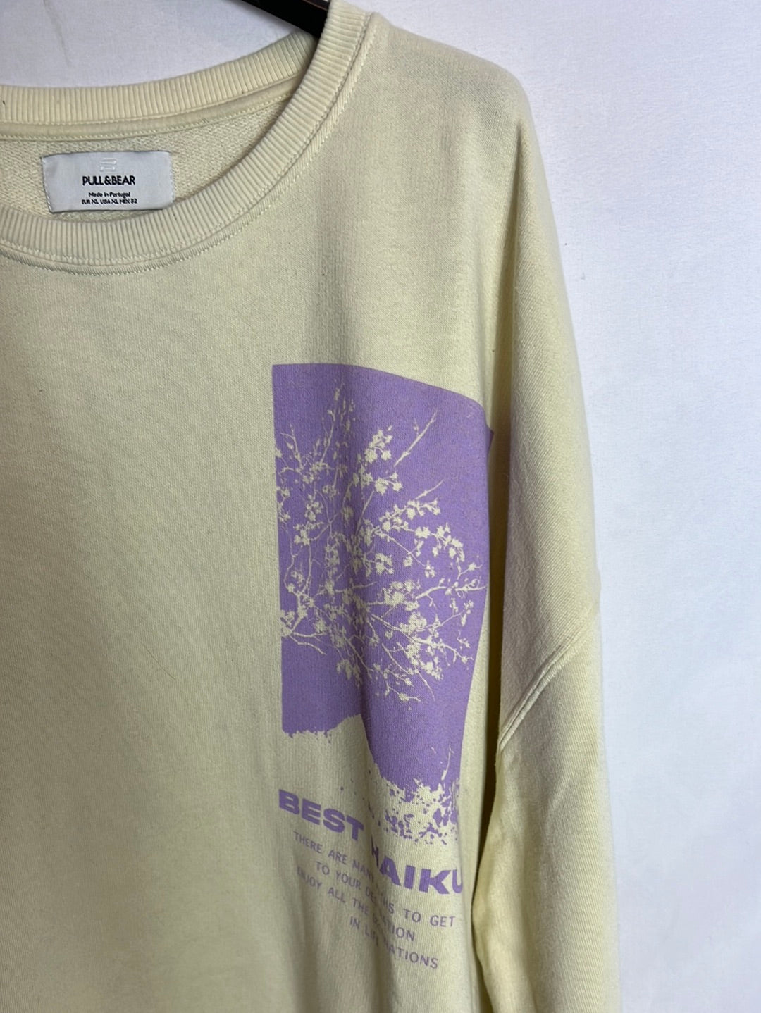 PULL&BEAR . Sudadera tono pastel dibujos. T XL