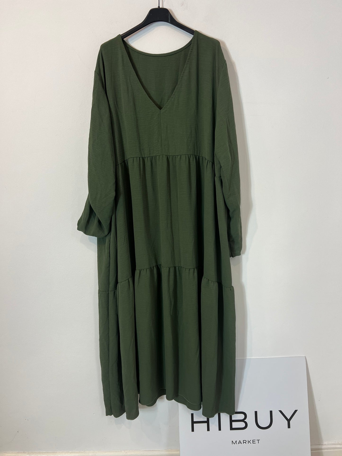 OTRAS. Vestido largo verde T.3xl