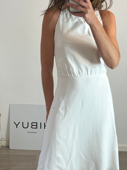 UTERQÜE. Vestido blanco corto tirantes T.L