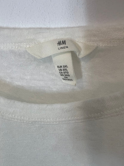 H&M. Camiseta blanca lino T.3XL