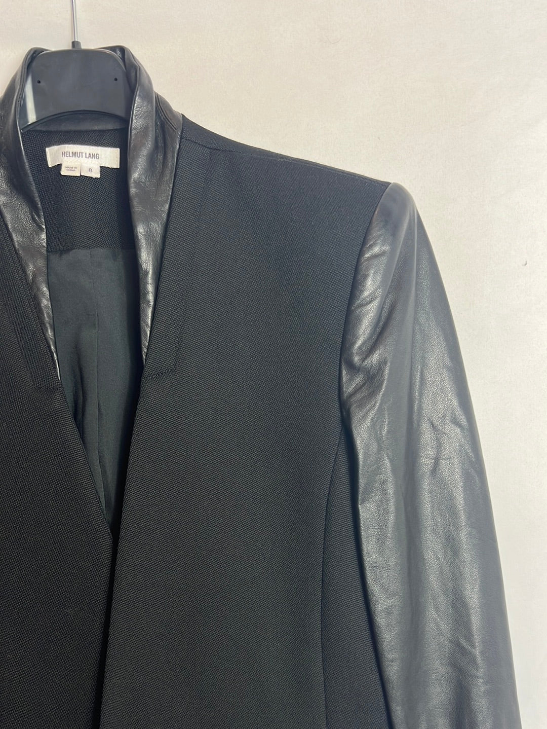 HELMUT LANG. Blazer doble textura negra . T 8( L)