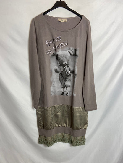 JUST FOR YOU. Vestido gris oso T.l