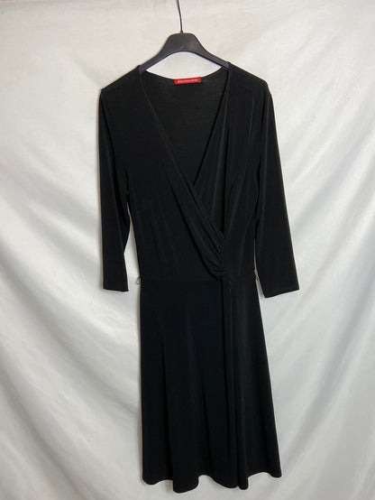 ALAIN MANOUKIAN. Vestido midi negro fluido T. U (S)