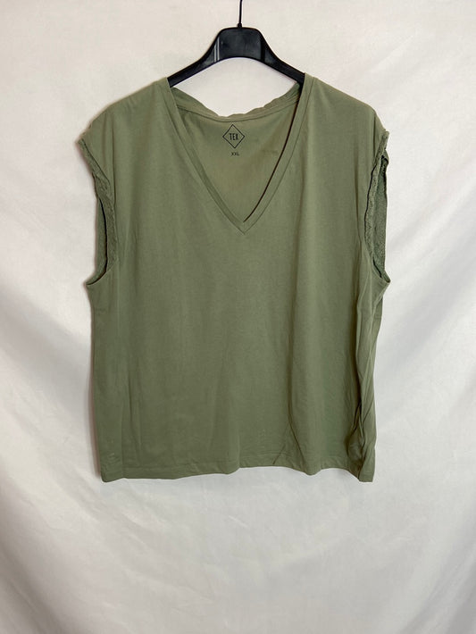 TEX. Top verde sin mangas T. XXL