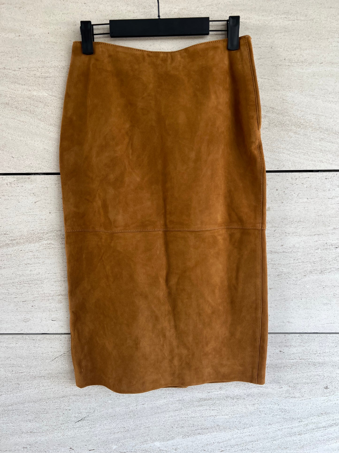 ZARA. Falda piel camel  T.xs