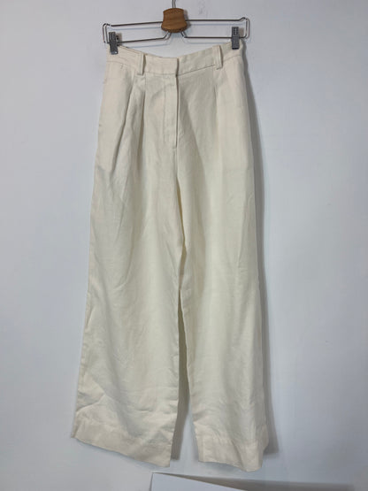 COMPTOIR DES COTONNIERS. Pantalón beige lino T.36