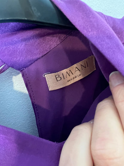 BIMANI. Blusa morada textura cuello alto. T L (M)