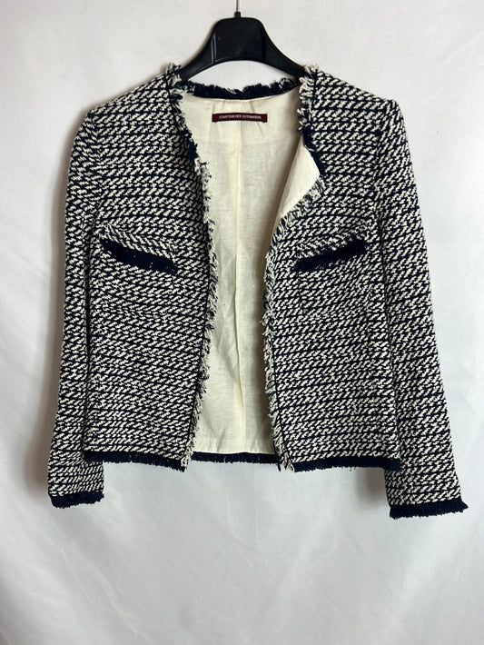 COMPTOIR DES COTONNIERS. Chaqueta tweed bicolor. T S