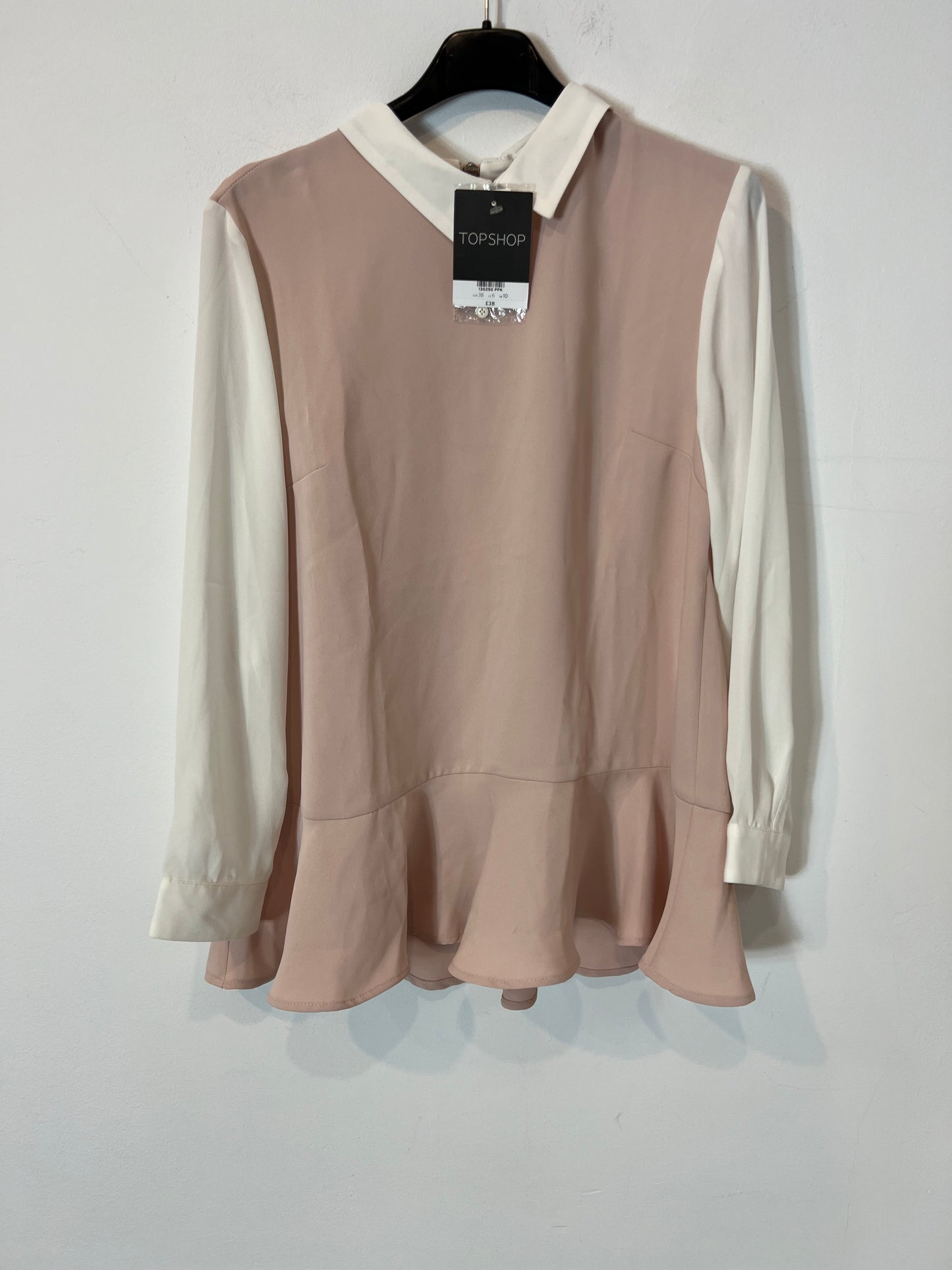 TOPSHOP. Blusa bicolor fluida. T 38