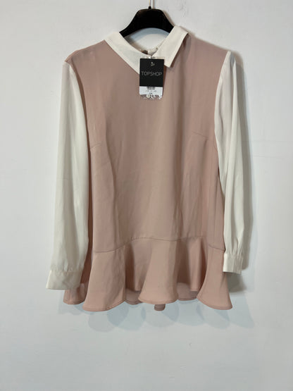 TOPSHOP. Blusa bicolor fluida. T 38