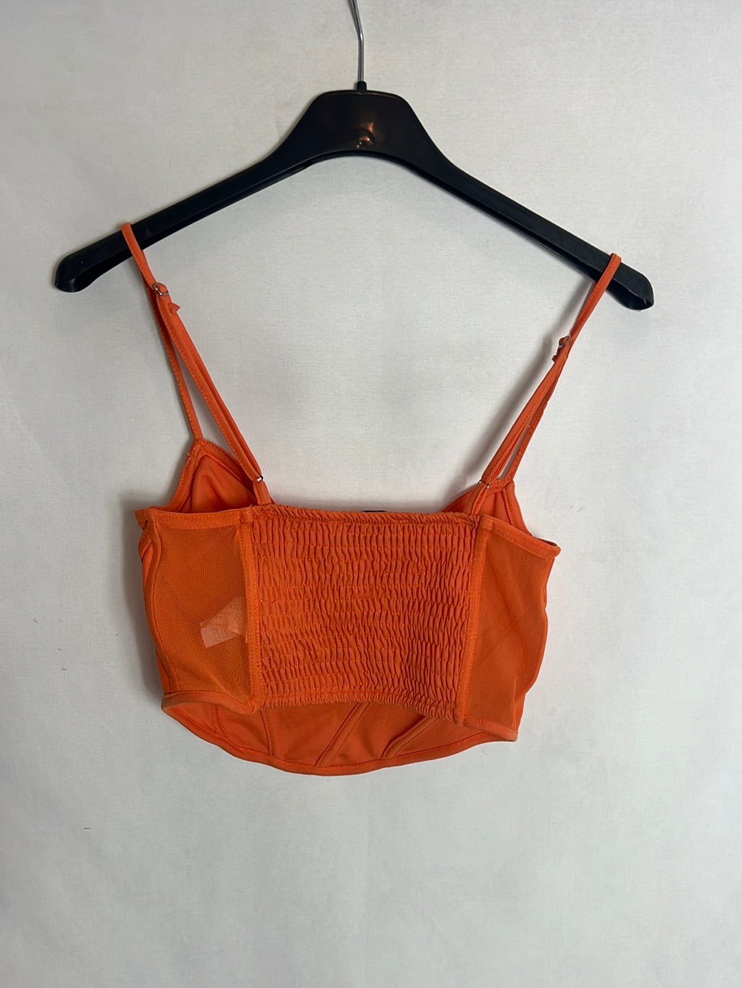 STRADIVARIUS . Crop top naranja textura . TS