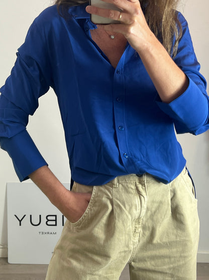 JOSEPH. Blusa fluida azul T.36