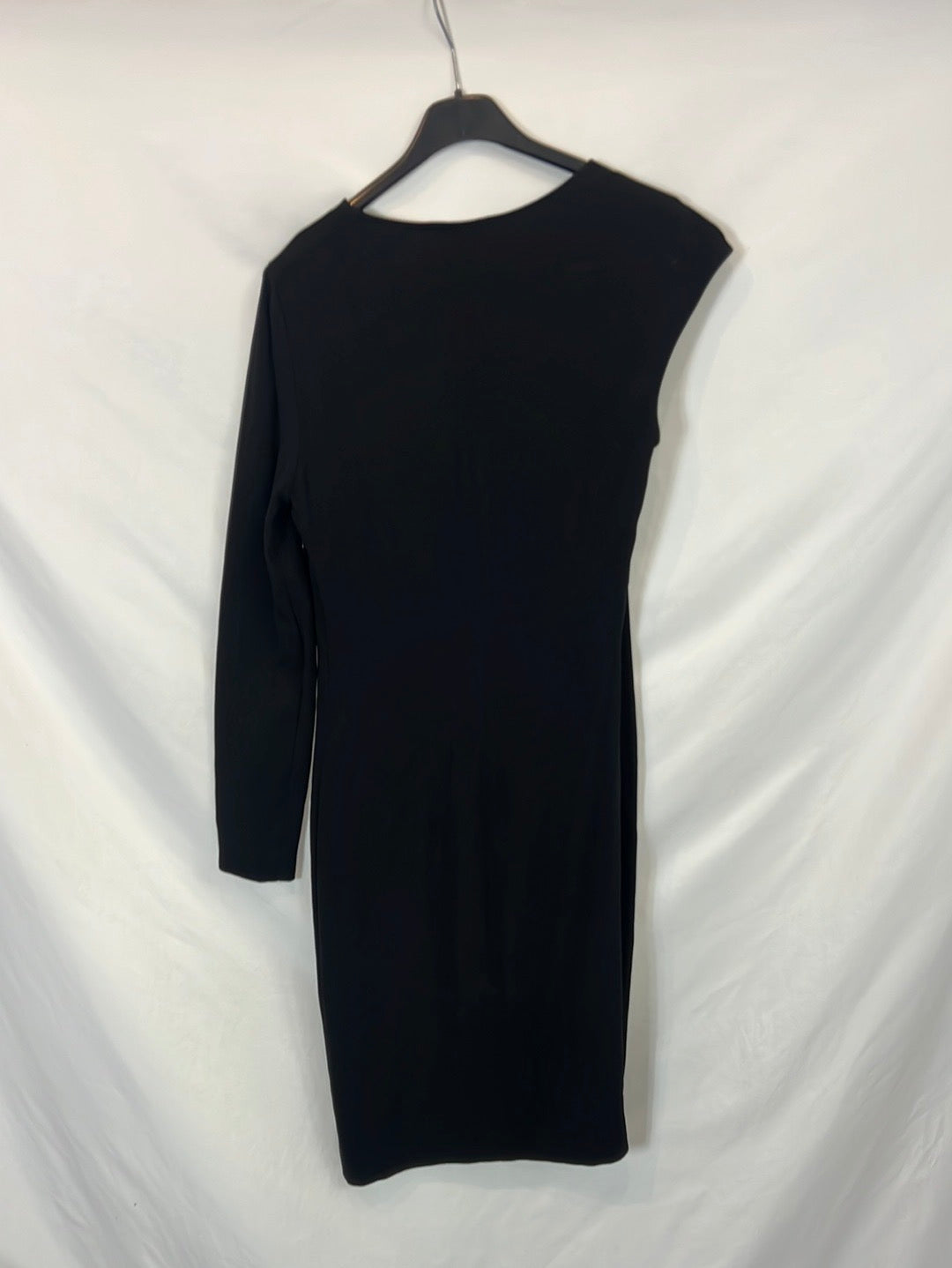 ANGEL SCHLESSER. Vestido midi negro asimetrico . T 38i