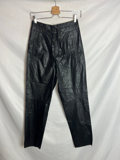 ISABEL MARANT. Pantalón negro textura. T 34