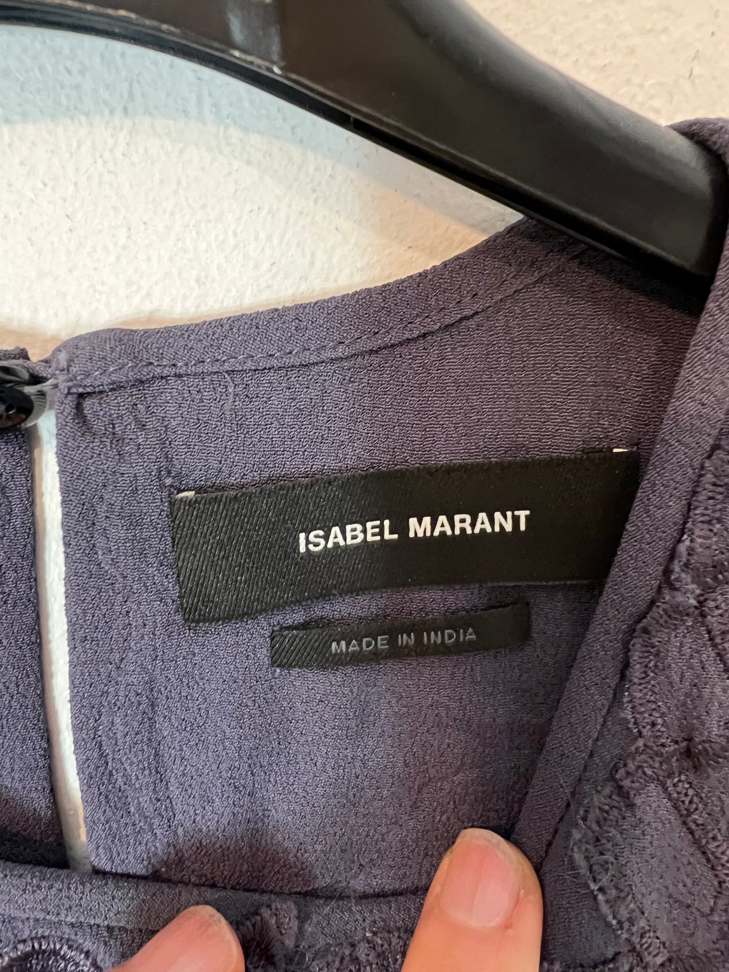 ISABEL MARANT. Top morado detalle encaje T.36