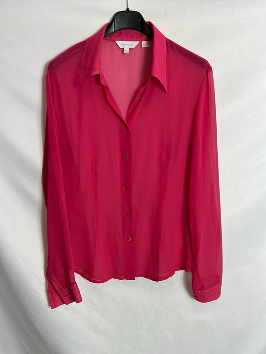 ZARA. Blusa rosa semitransparente. T S