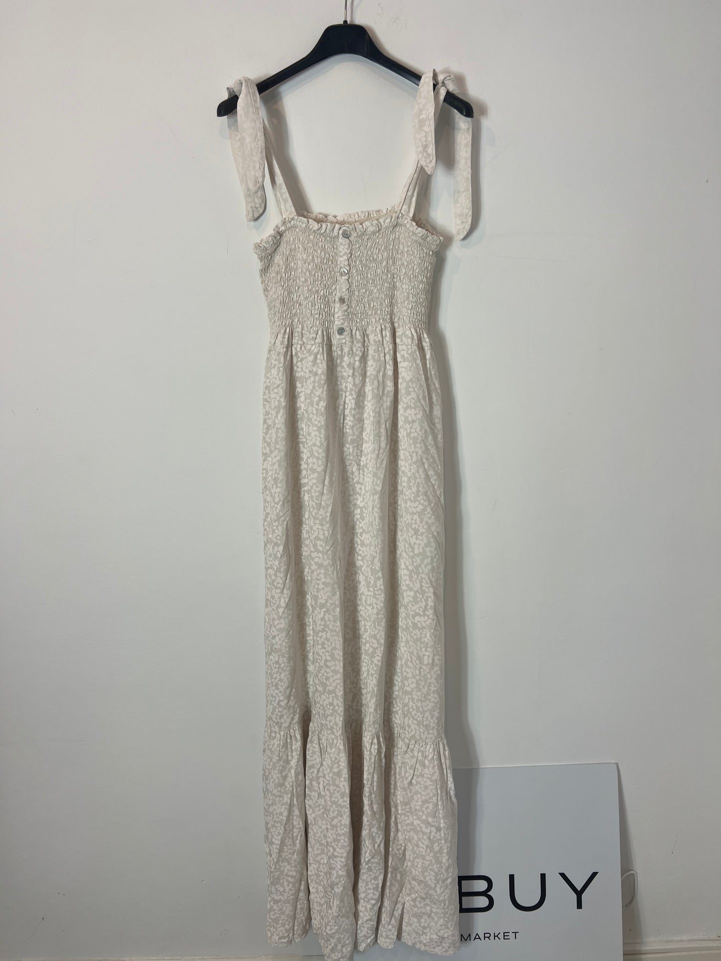 OTRAS. Vestido largo beige animal print. T S/M