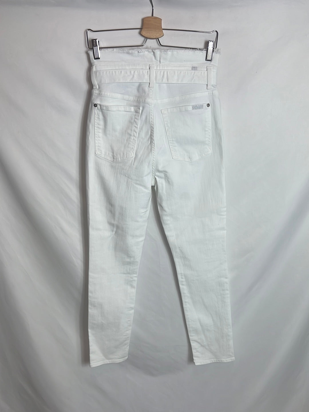 FOR ALL 7 MANKIND. Denim blanco pitillo elastico . T 28(38)