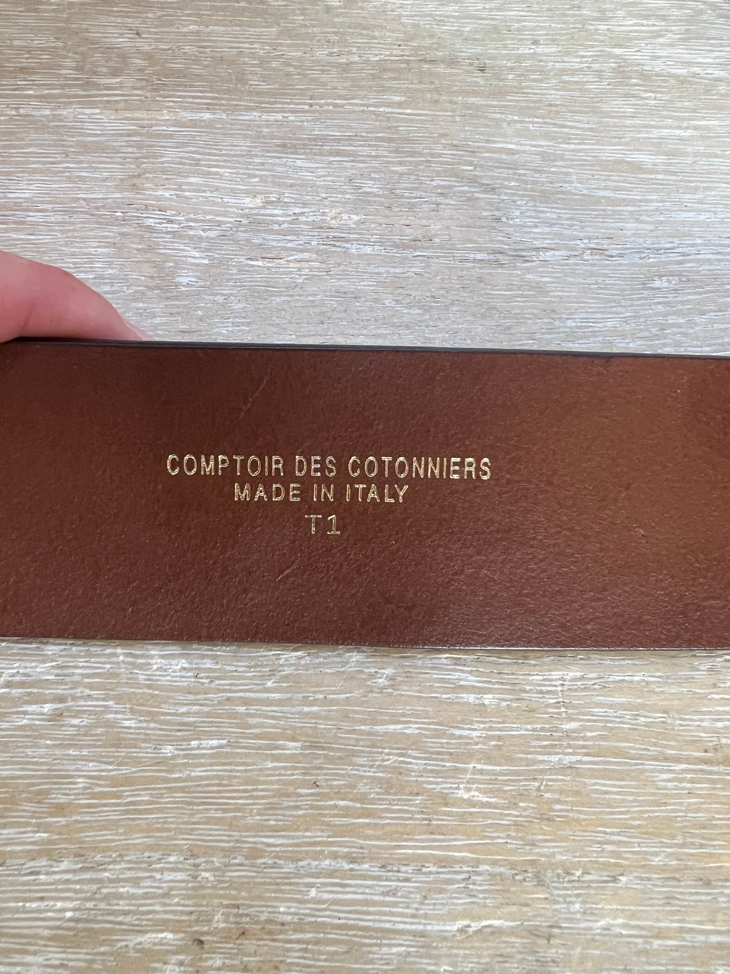 COMPTOIR DES COTONNIERS.  Cinturón piel marrón. T 1 (S)