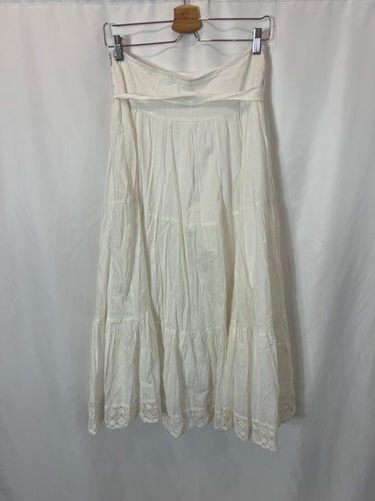 CATALINA BONET. Falda midi blanca T.u(36)