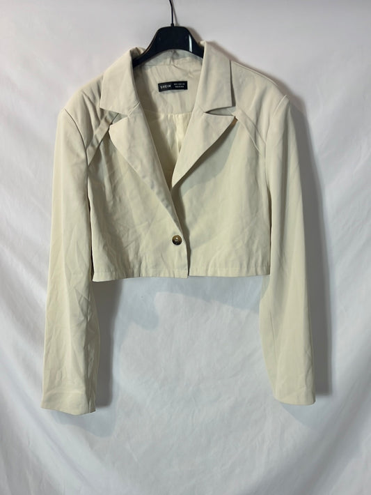 SHEIN. Blazer corta beige T.m