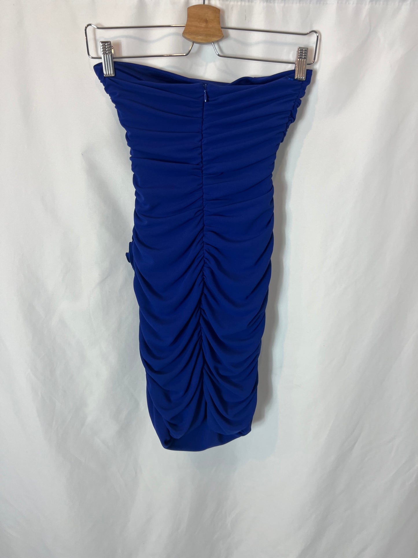 ZARA. Vestido corto azul entallado aperturas. T S