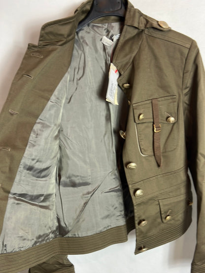 PINKO. Chaqueta verde estilo militar. T 38