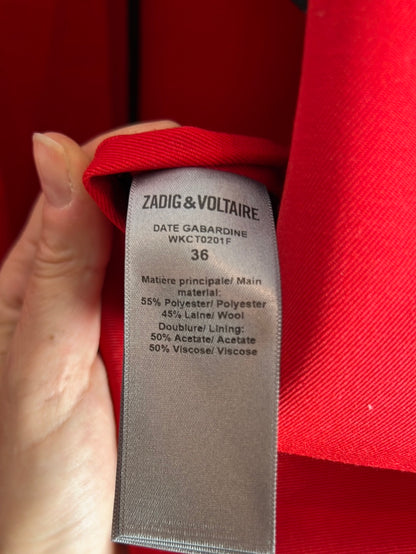 ZADIG&VOLTAIRE . Blazer roja solapa. T 36