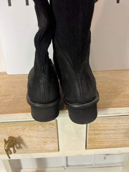 PATRICIA BONFANTI. Botas negras doble textura T.40