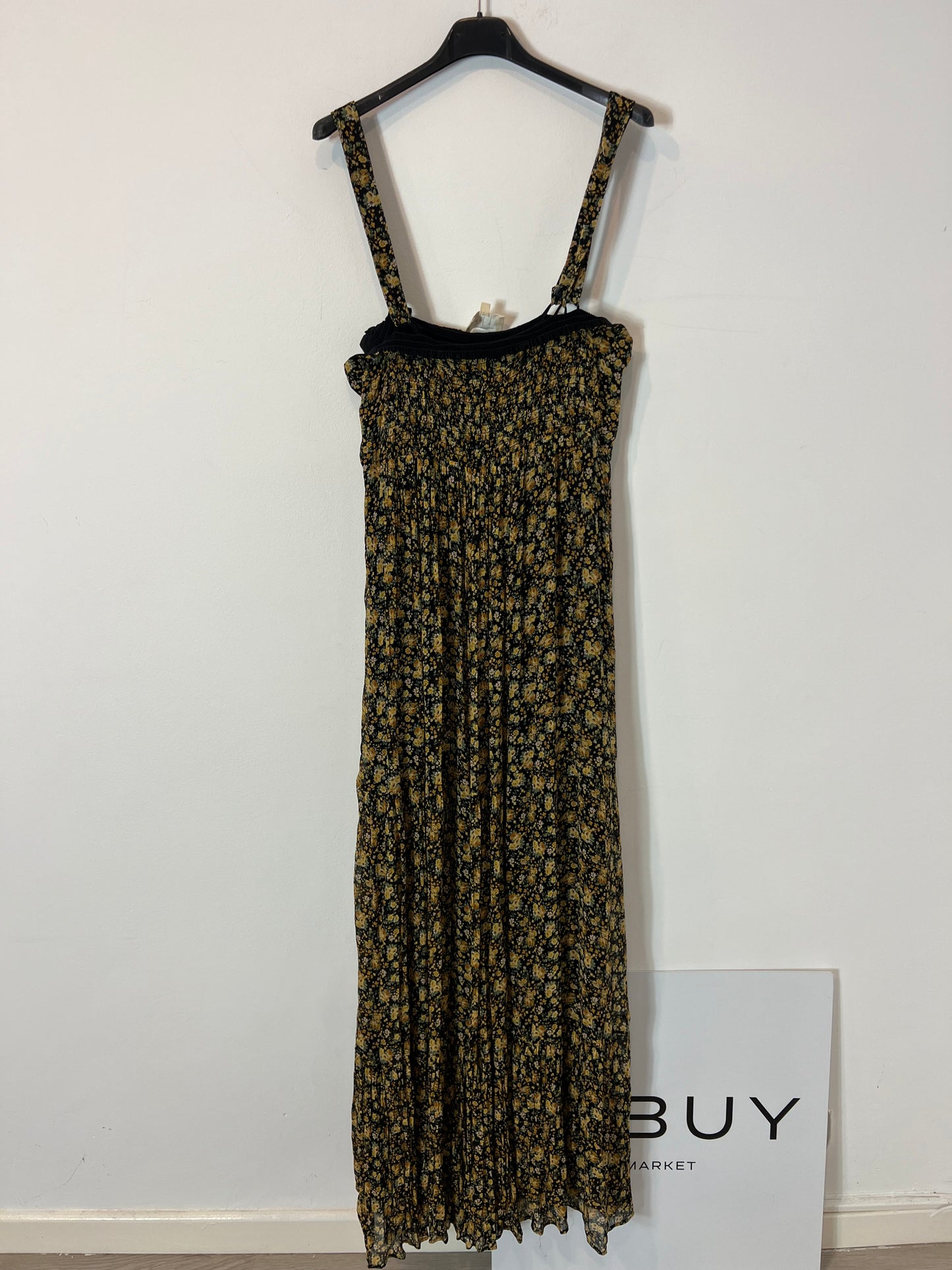 SEZANE. Vestido largo fluido flores T.38