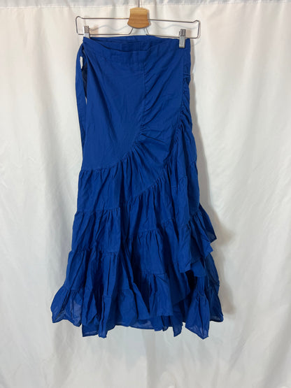 OTRAS. Falda midi azul vuelo TU(s/m)