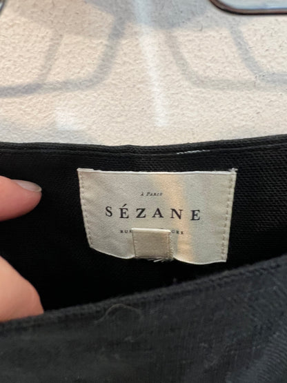 SEZANE. Pantalón negro lino T.36