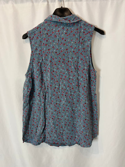 MILANO. Blusa azul florecitas T.s