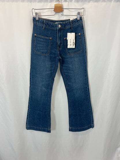 ZARA. pantalón denim recto T.13-14 años