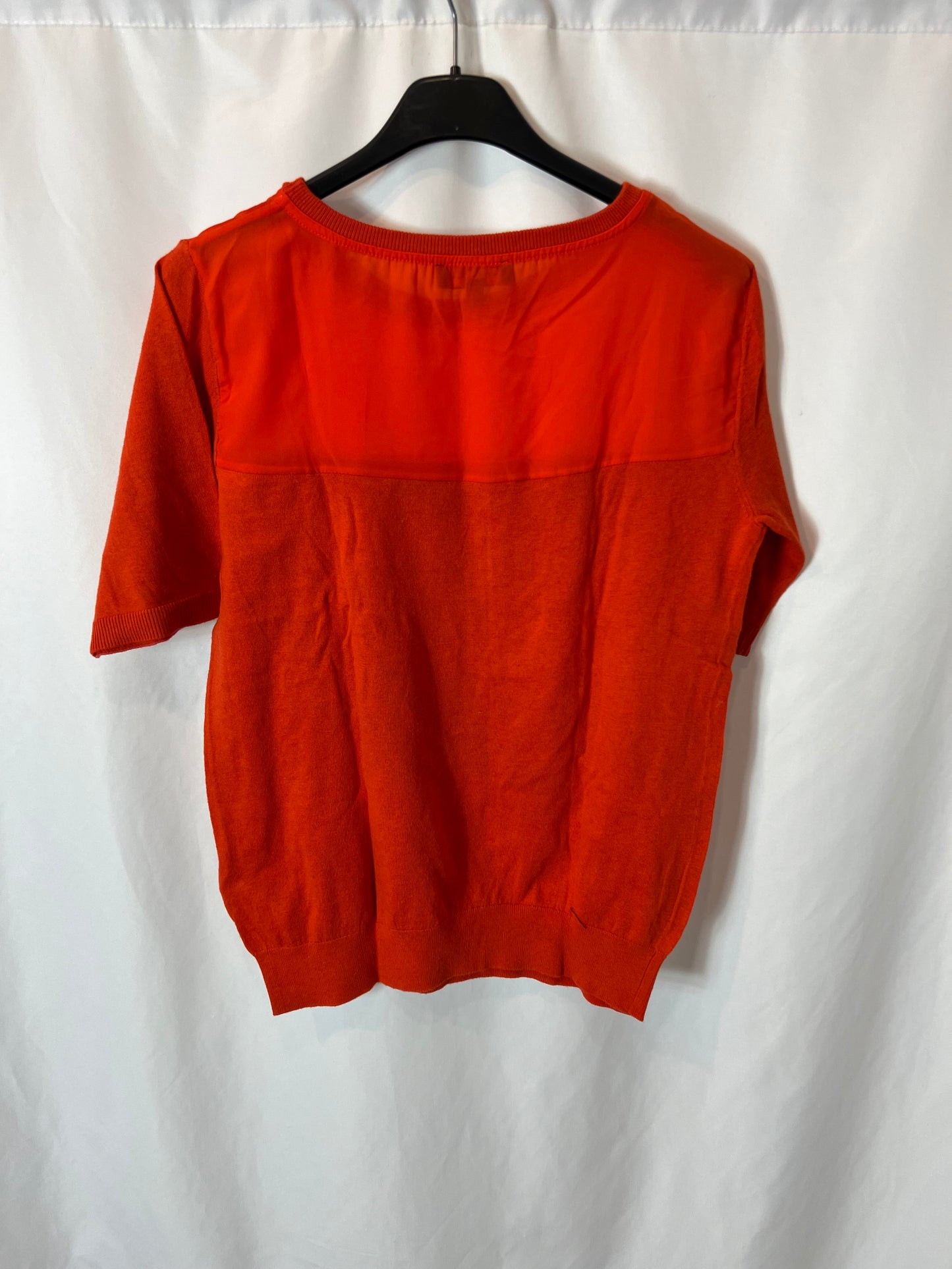 CAROLL. top seda y algodón naranja. T S