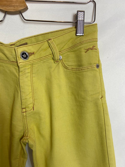 BIMBA Y LOLA. Pantalón denim amarillo T.38