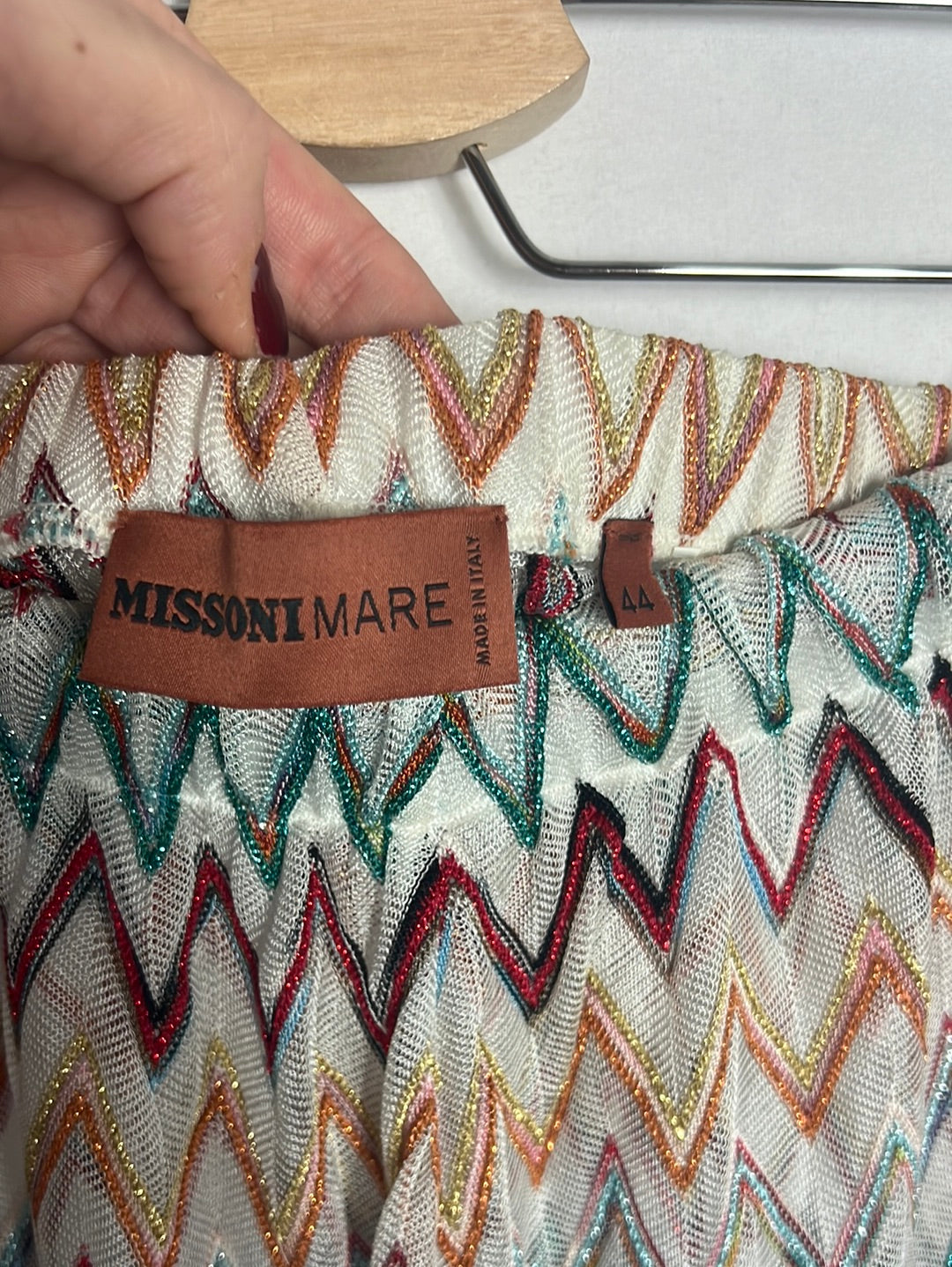 MISSONI. Pantalón culotte semitransparente aperturas. T44(s/m)