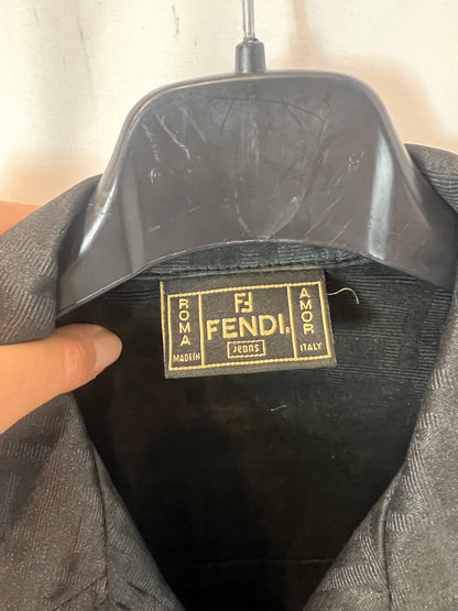 FENDI. Chaleco denim logo. T 38