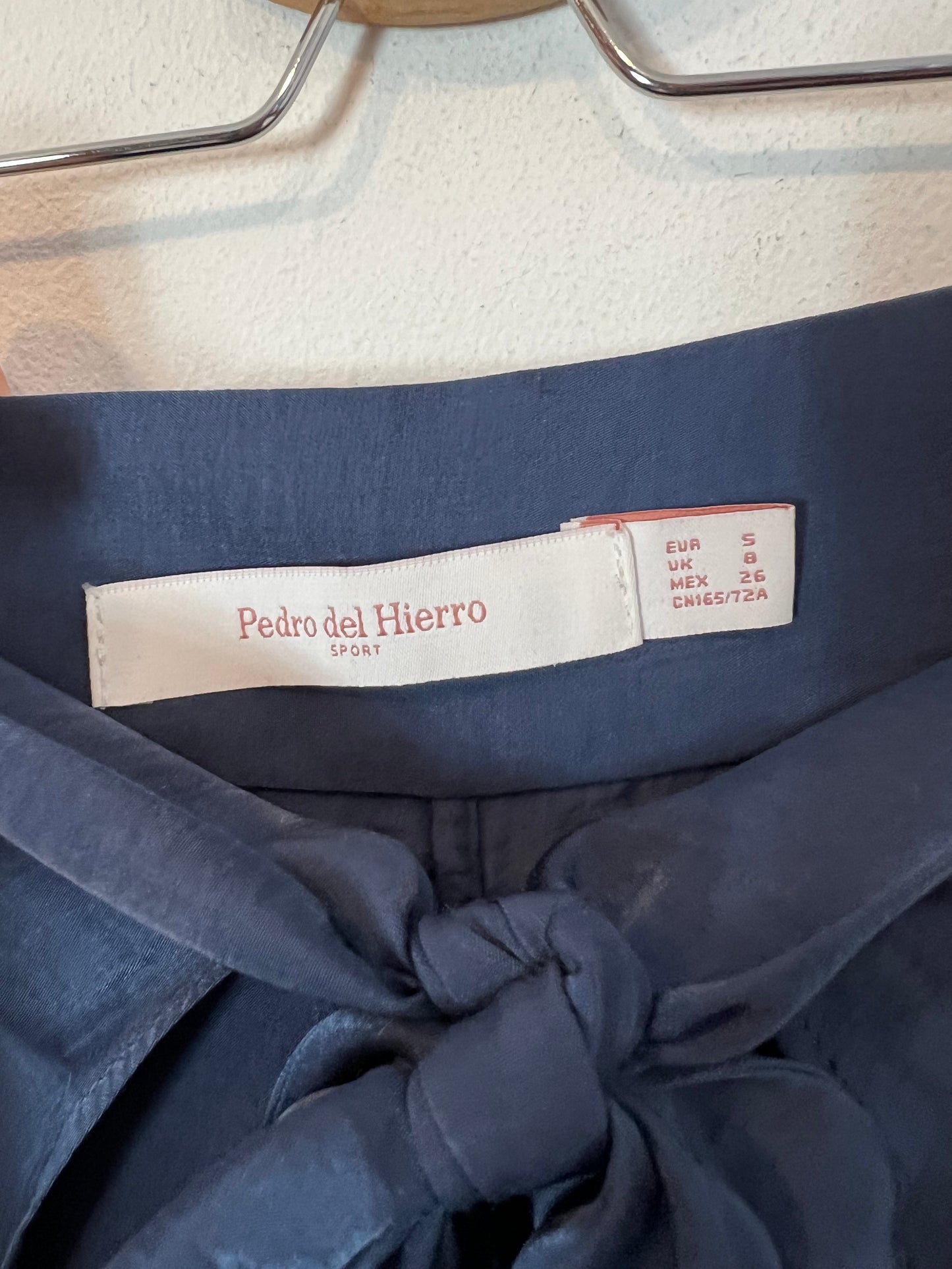 PEDRO DEL HIERRO. Pantalón azul fluido T.s