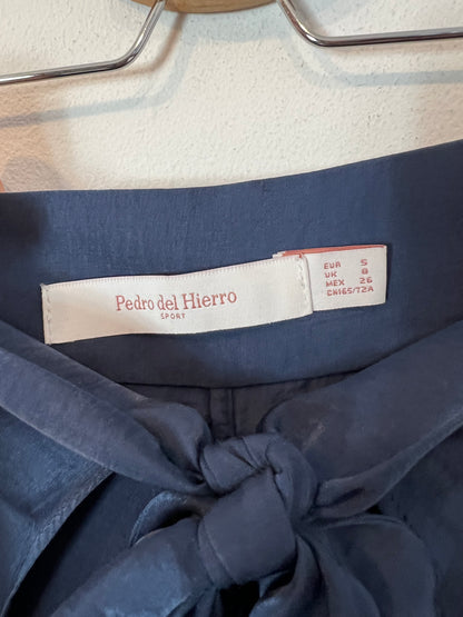 PEDRO DEL HIERRO. Pantalón azul fluido T.s